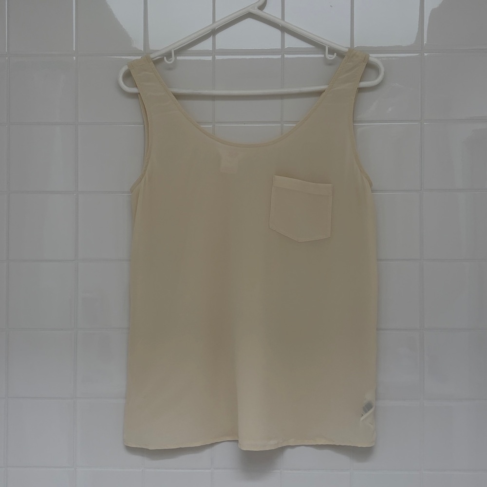 Joe Fresh 100% Silk Cream Tank Top